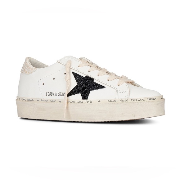 Golden Goose Hi Star NIB Auth White Black Ivory - Picture 8 of 12